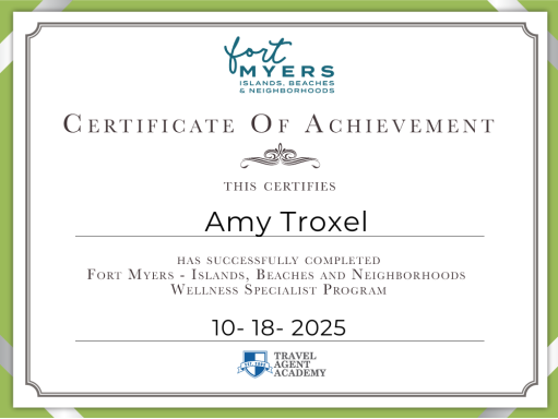 Certificate of Achievement awarded to Amy Troxel, dated October 18, 2025.